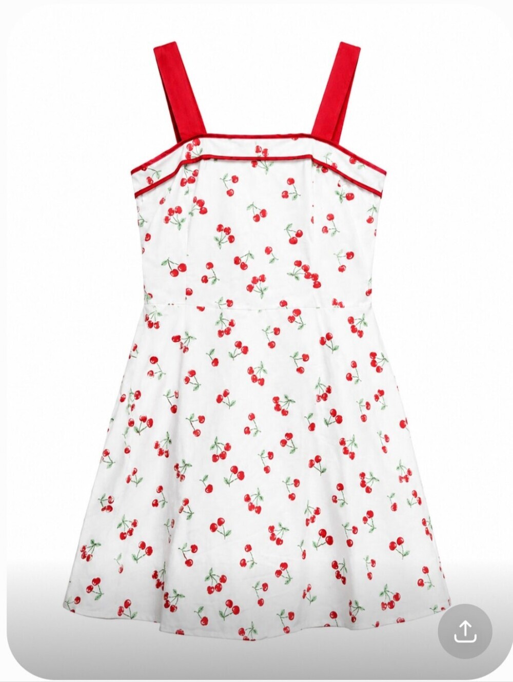 Colori White Cherry Print Fit & Flare Dress Petticoat Rockabilly Size M